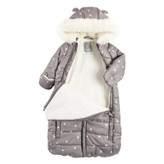سرهمی داخل خز لهستانی طوسی طرح ستاره(کیسه خواب مانند)